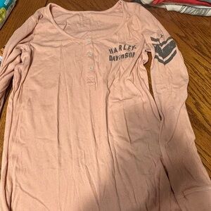 Harley-Davidson Light Pink Long Sleeve Top